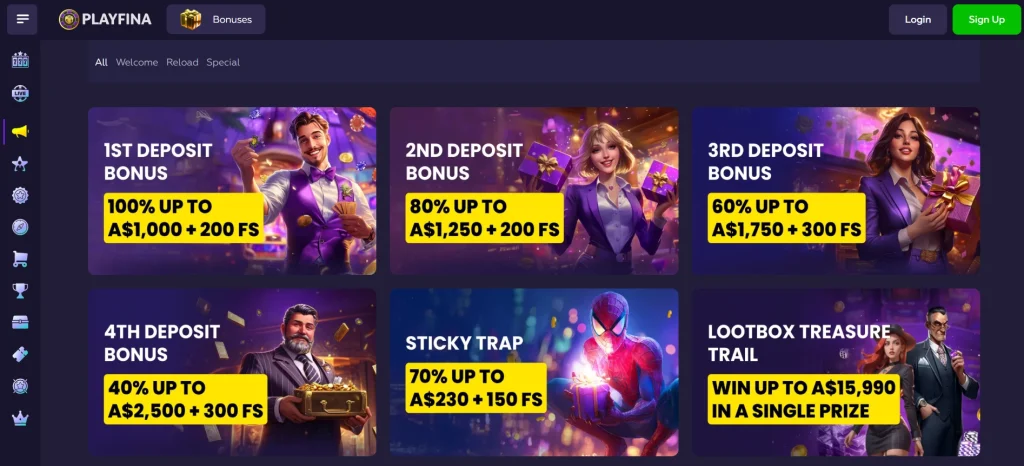 playfina casino bonus