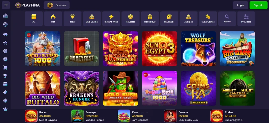 playfina casino pokies